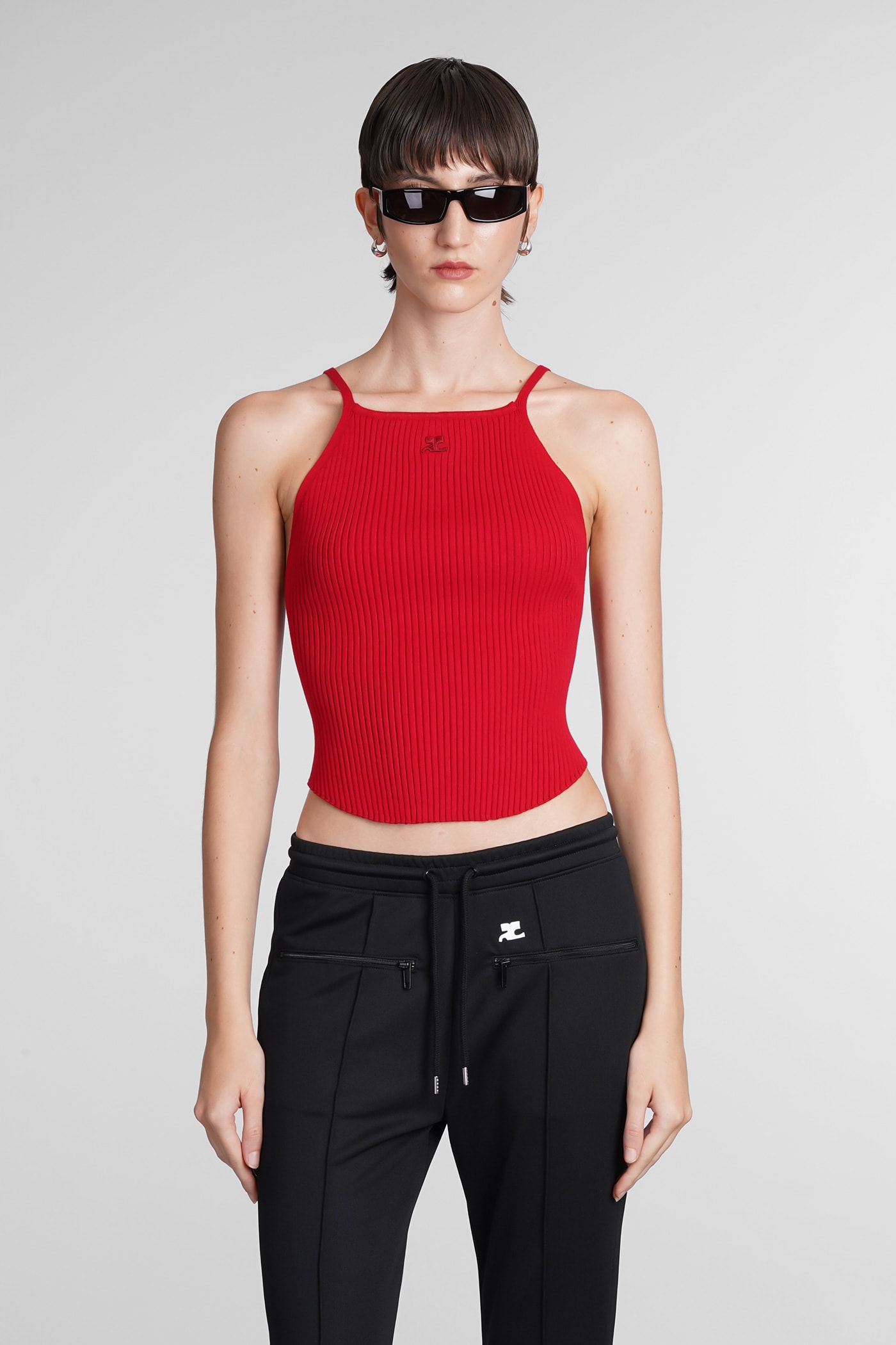 COURRÈGES TOPWEAR IN RED VISCOSE