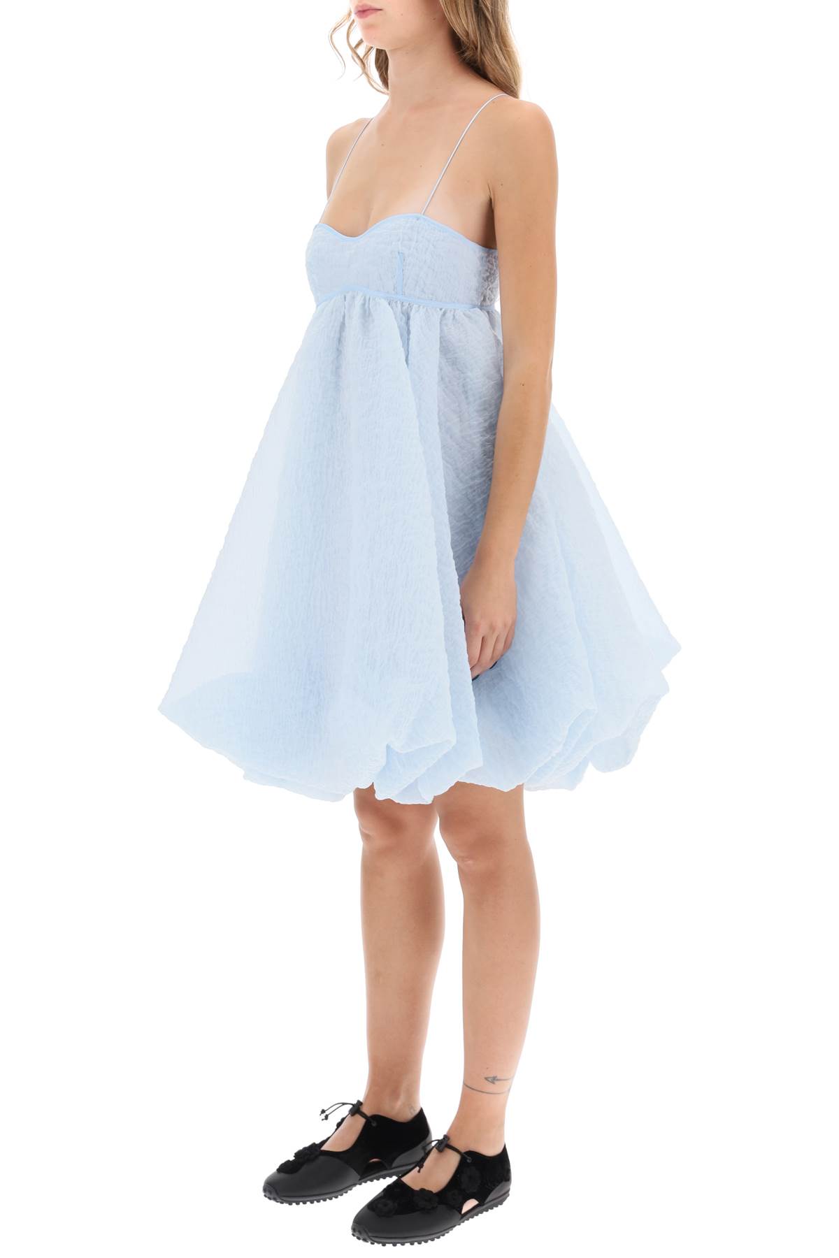 Shop Cecilie Bahnsen Sunni Empire Waist Mini Dress In Light Blue (light Blue)