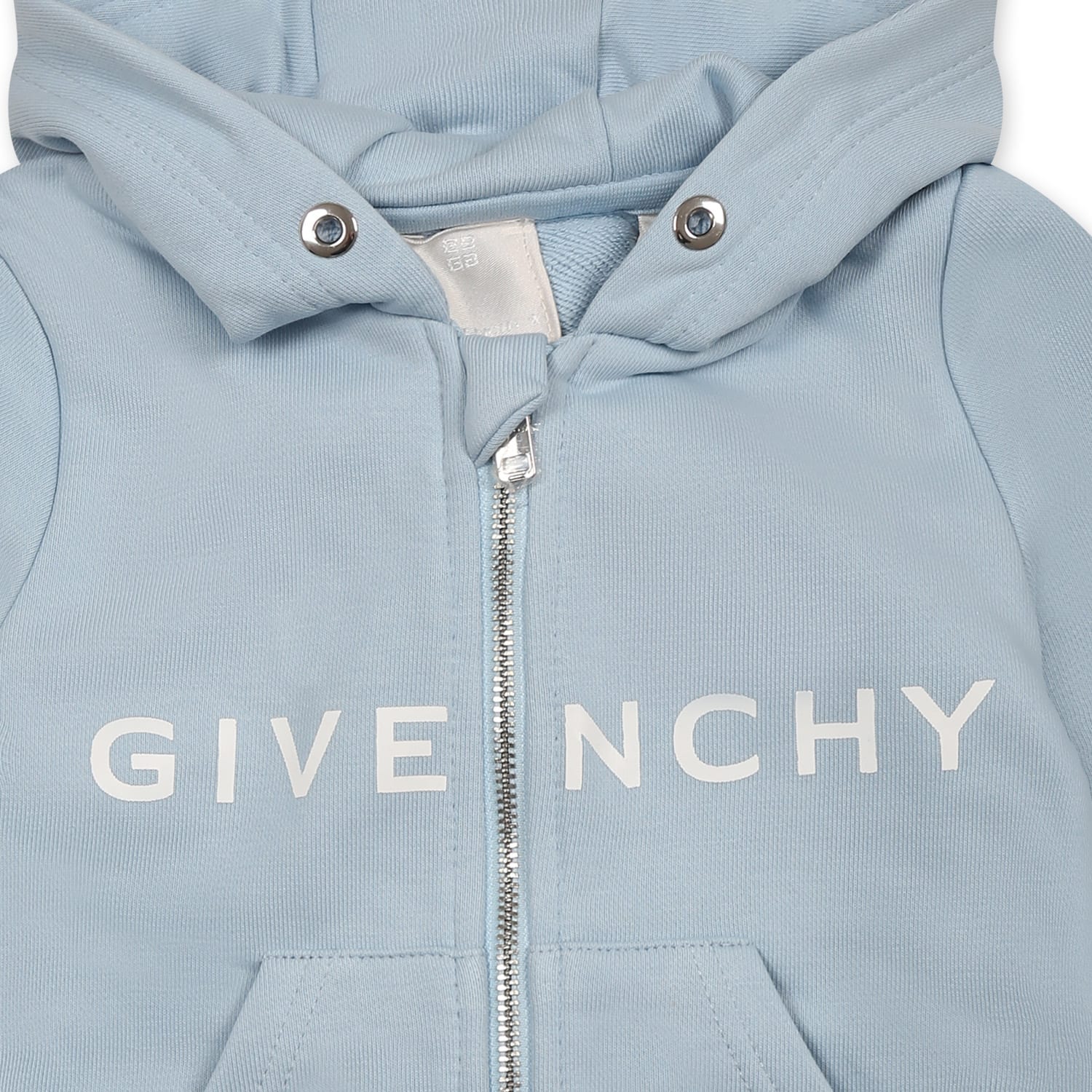 Givenchy Light Blue Sweatshirt For Baby Boy With White Logo In Light Blue