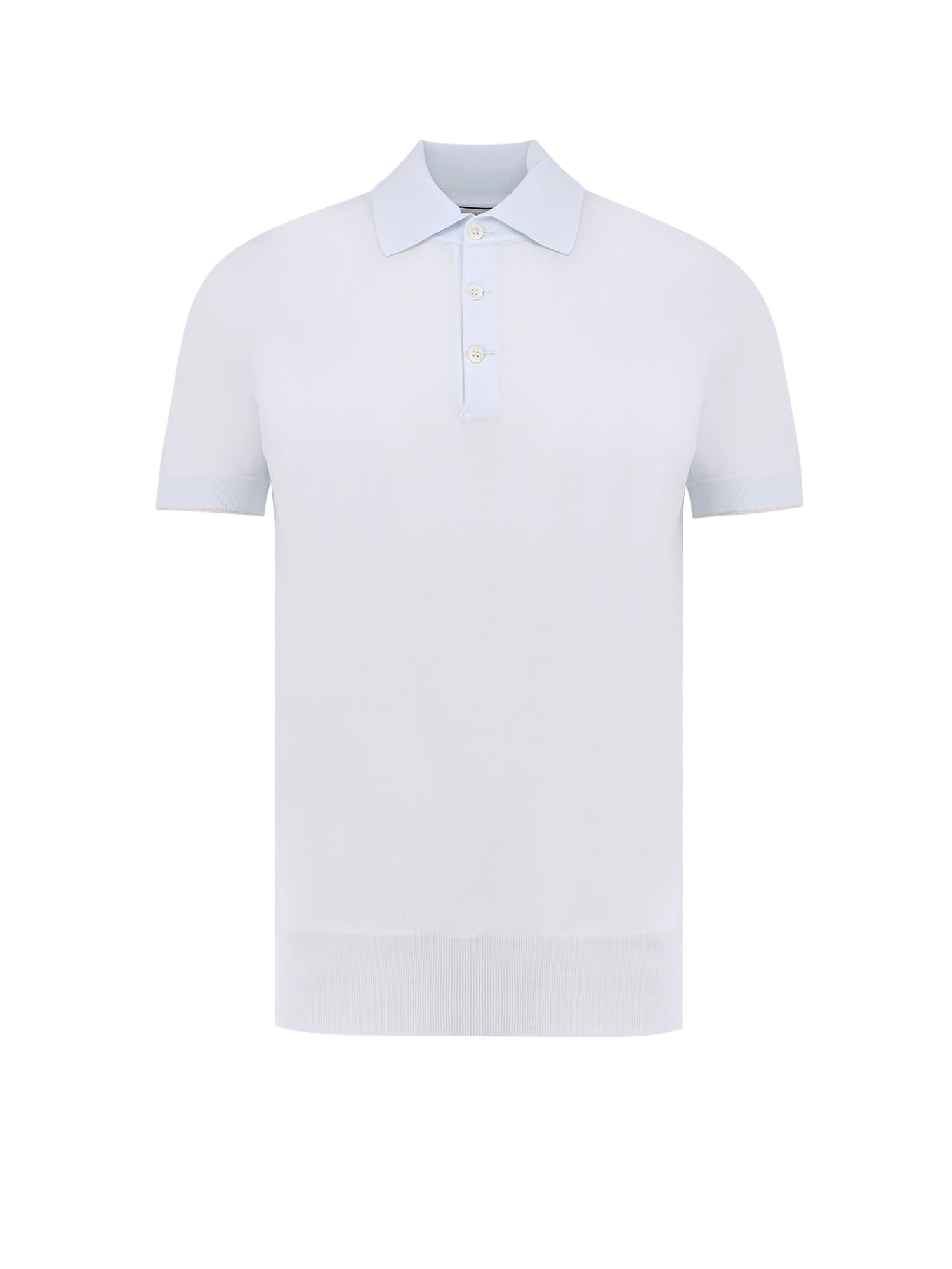 Brunello Cucinelli Lightweight Cotton Knit Polo Shirt In White