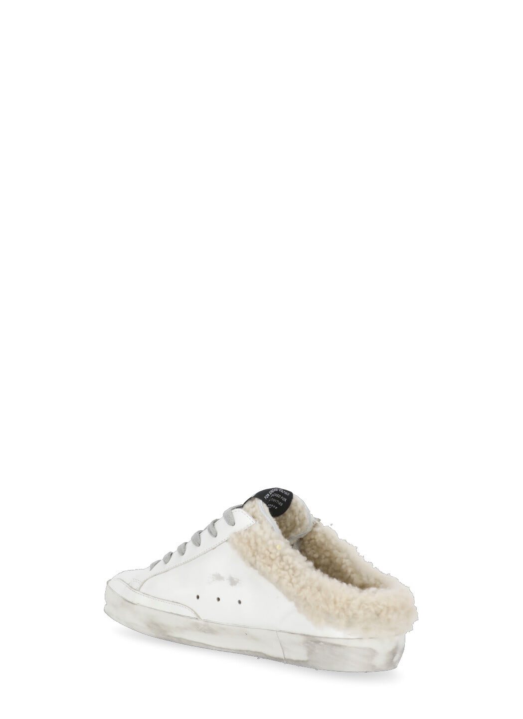 Golden Goose Superstar Sabot Shearling-trimmed Leather Sneakers In White