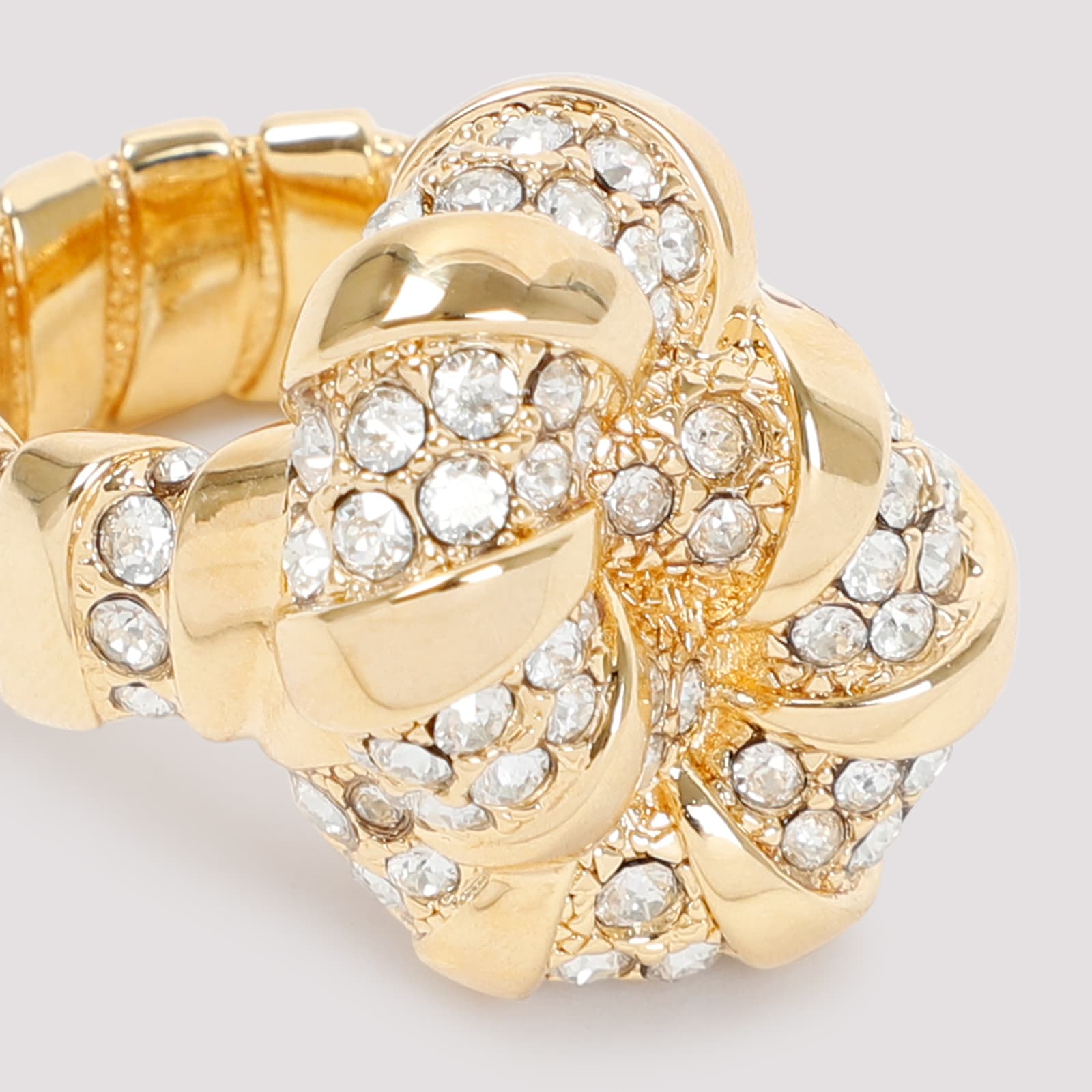 Lanvin Rhinestone Melodie Ring In Gold