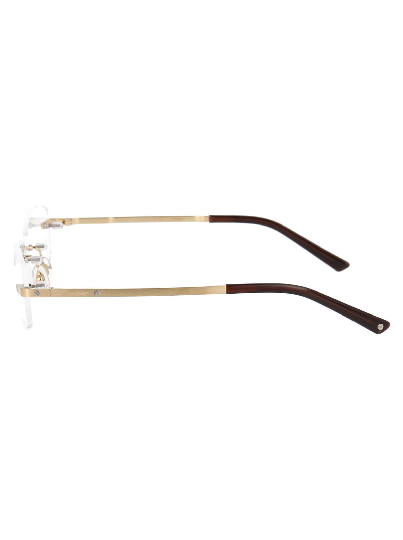 Shop Cartier Ct0086o Glasses In 001 Gold Gold Transparent