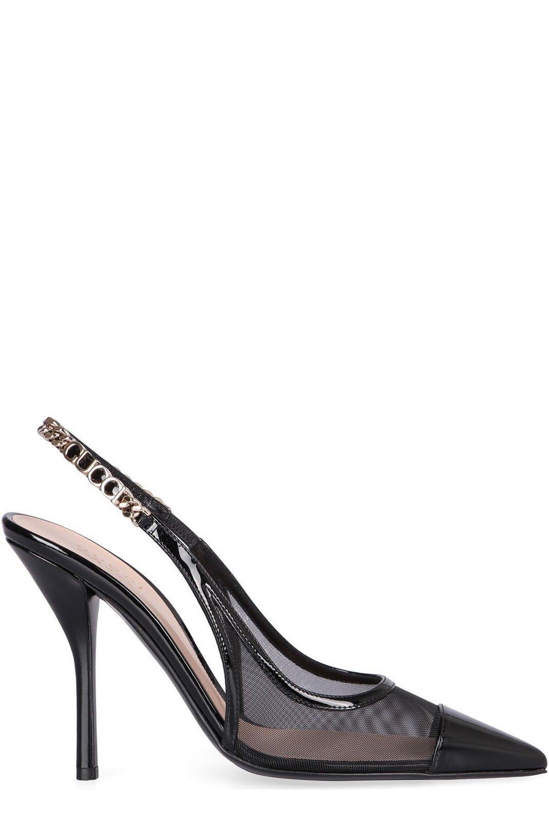 Gucci Slingback-pumps Signoria Aus Mesh Mit Leder