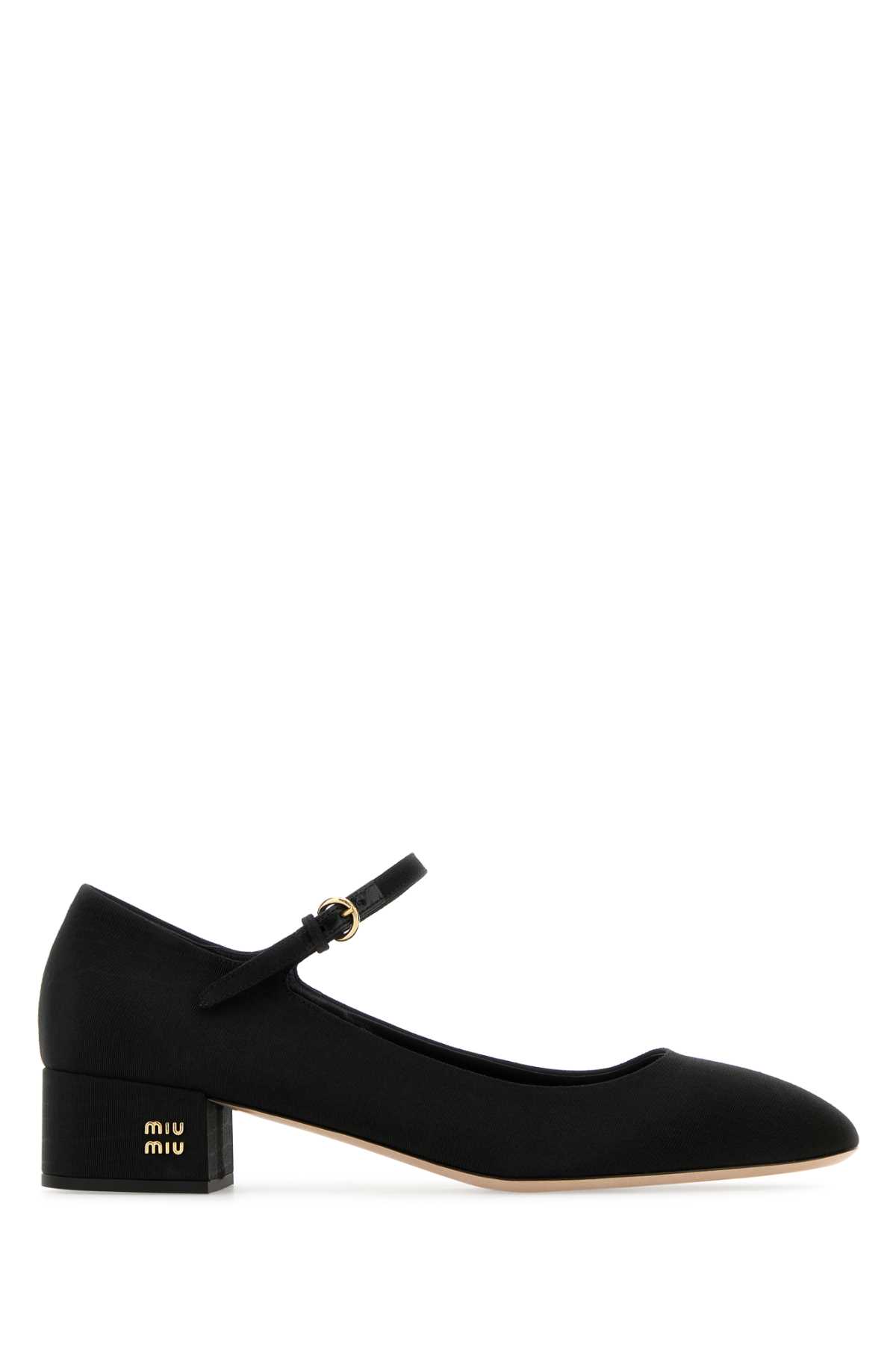 Shop Miu Miu Black Fabric Pumps In Nero