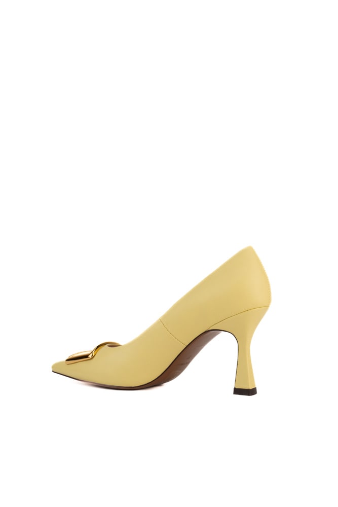Shop Coccinelle Leather Pumps In Lime Wash