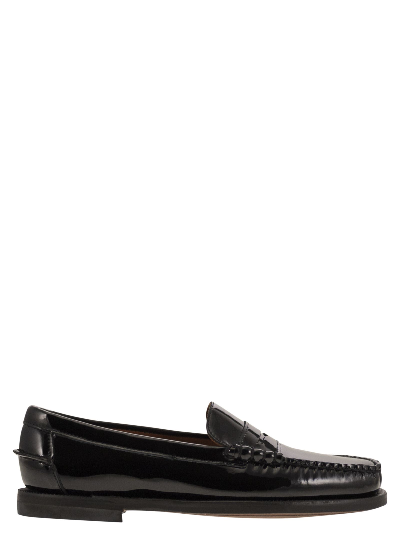 Shop Sebago Classic Dan - Smooth Leather Moccasin In Black