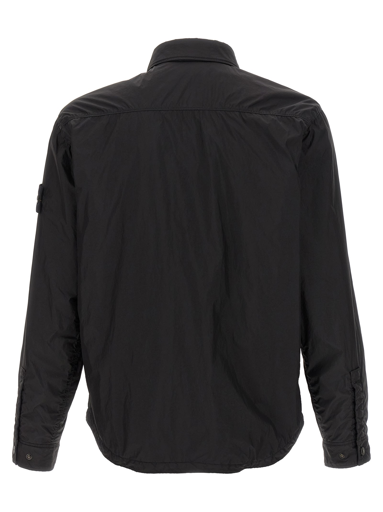 Stone Island Garment Dyed Crinkle Reps Ny Puffer Jackets Black In Black