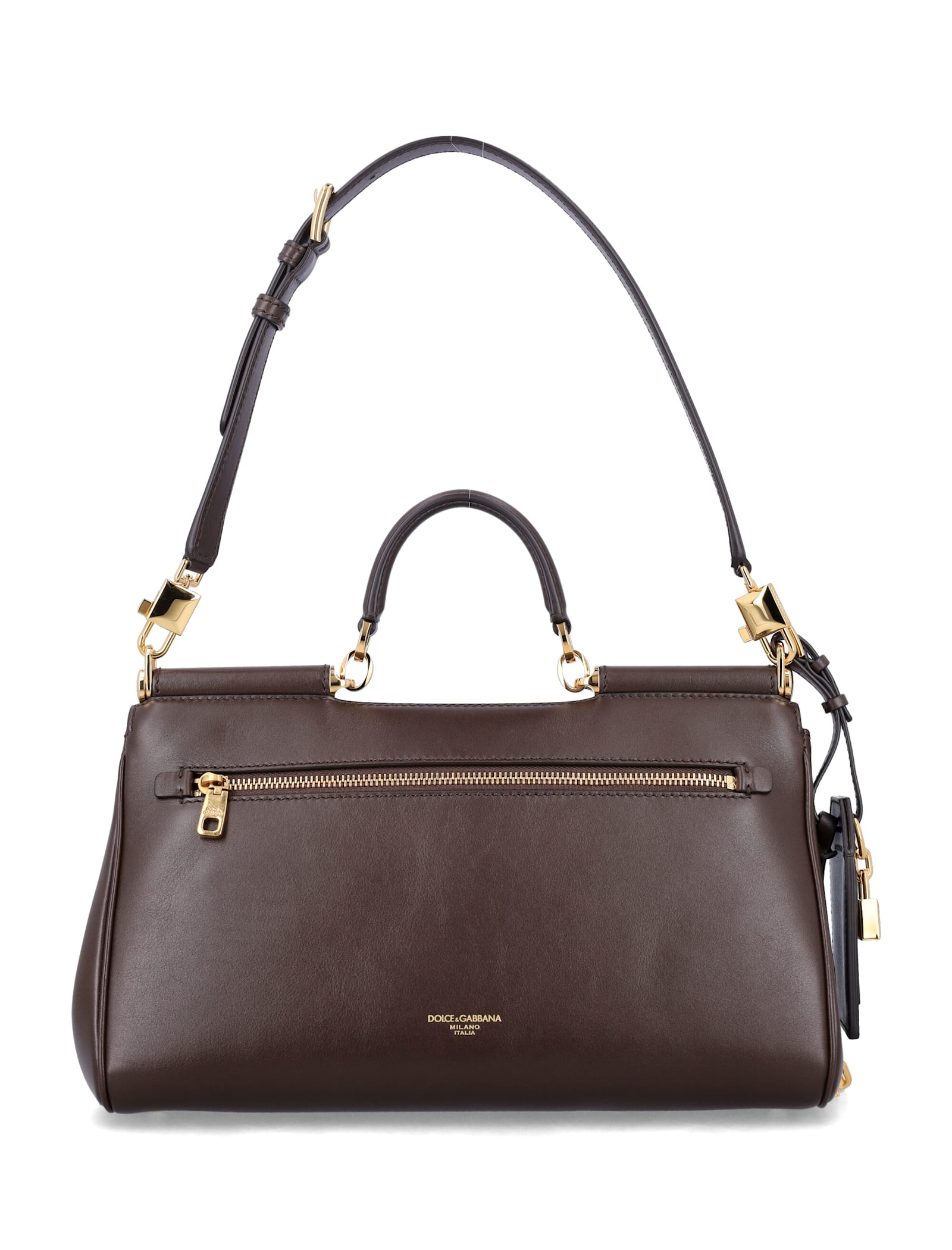 Dolce & Gabbana My Sicily Brown Calfskin Handbag In Brown