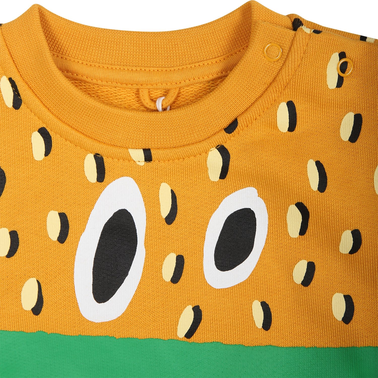 Shop Stella Mccartney Yellow Sweatshirt For Baby Boy With Hamburger Print
