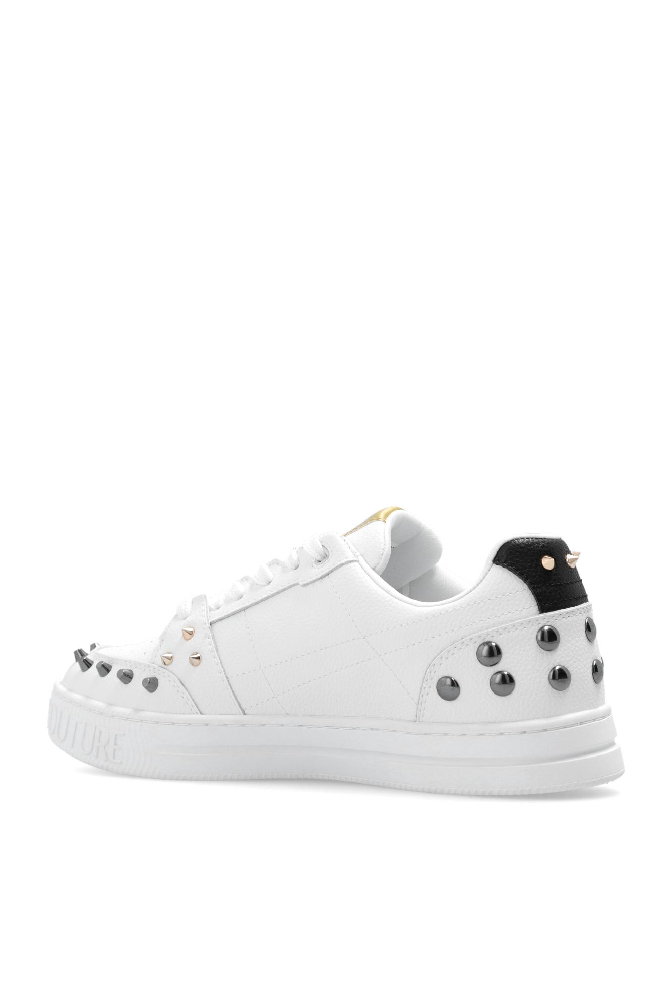 VERSACE JEANS COUTURE STUD-DETAILED LOW-TOP SNEAKERS