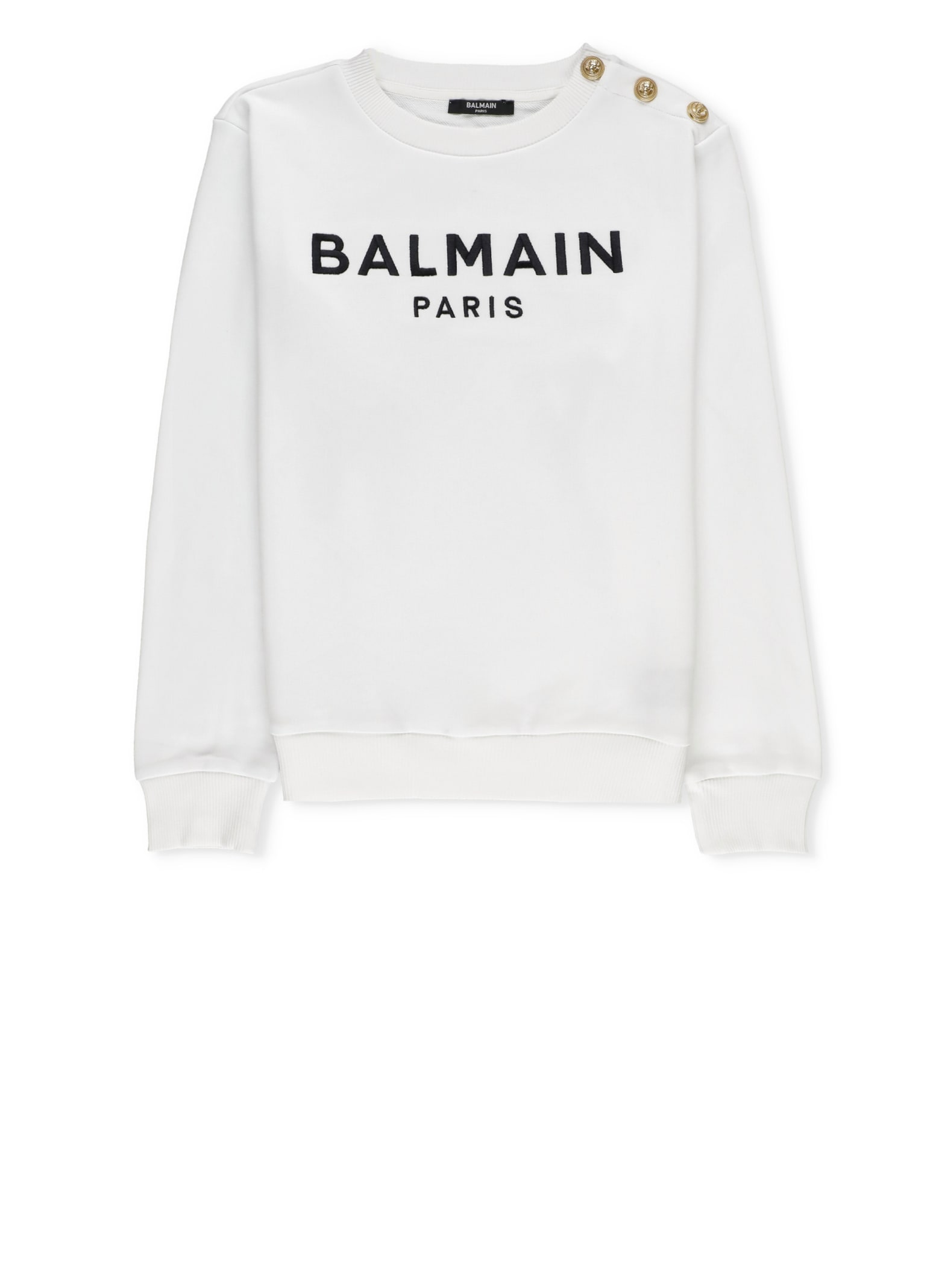 Shop Balmain Sweatshirt With Logo In Ne