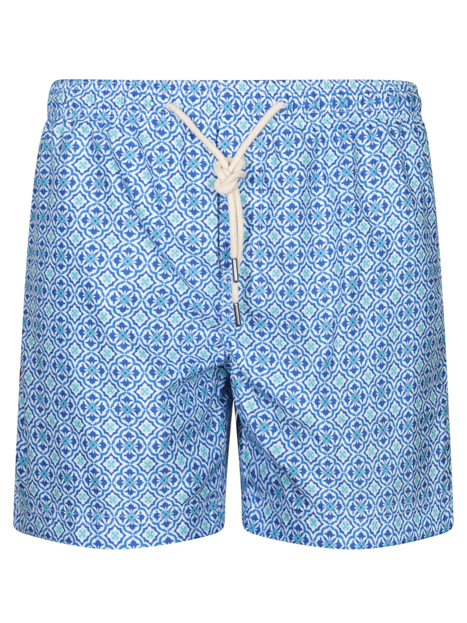 Boxer Swim Shorts Blue/green Print