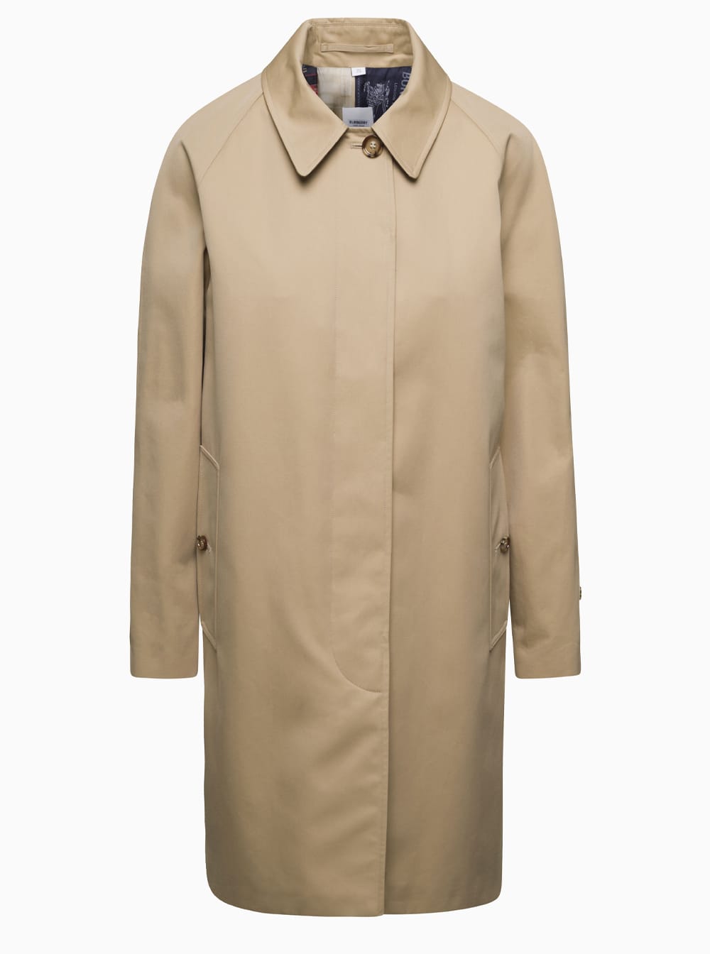 Burberry Beige Single Breasted Trench Coat With Long Sleeves Button Fastening In Cotton Woman