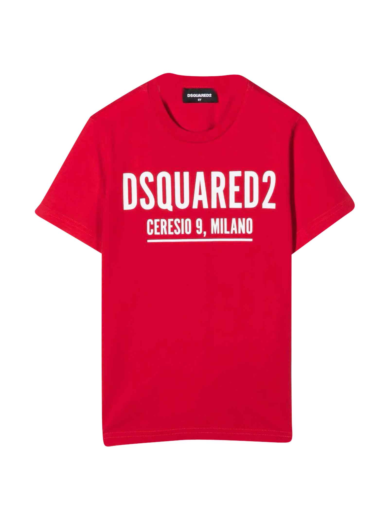 Dsquared2 Red T-shirt With White Print Dsquared Kids