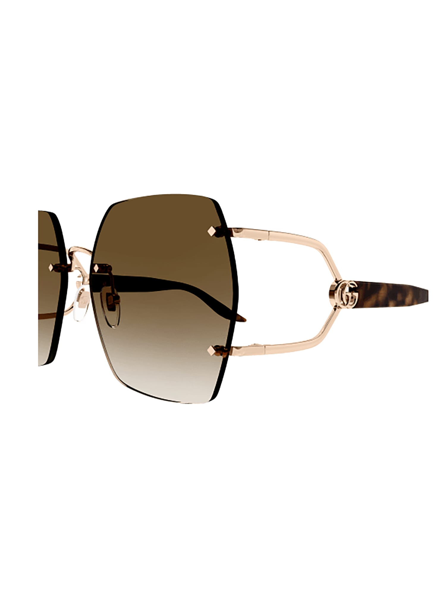 Shop Gucci Gg1562s Sunglasses In Gold Havana Brown