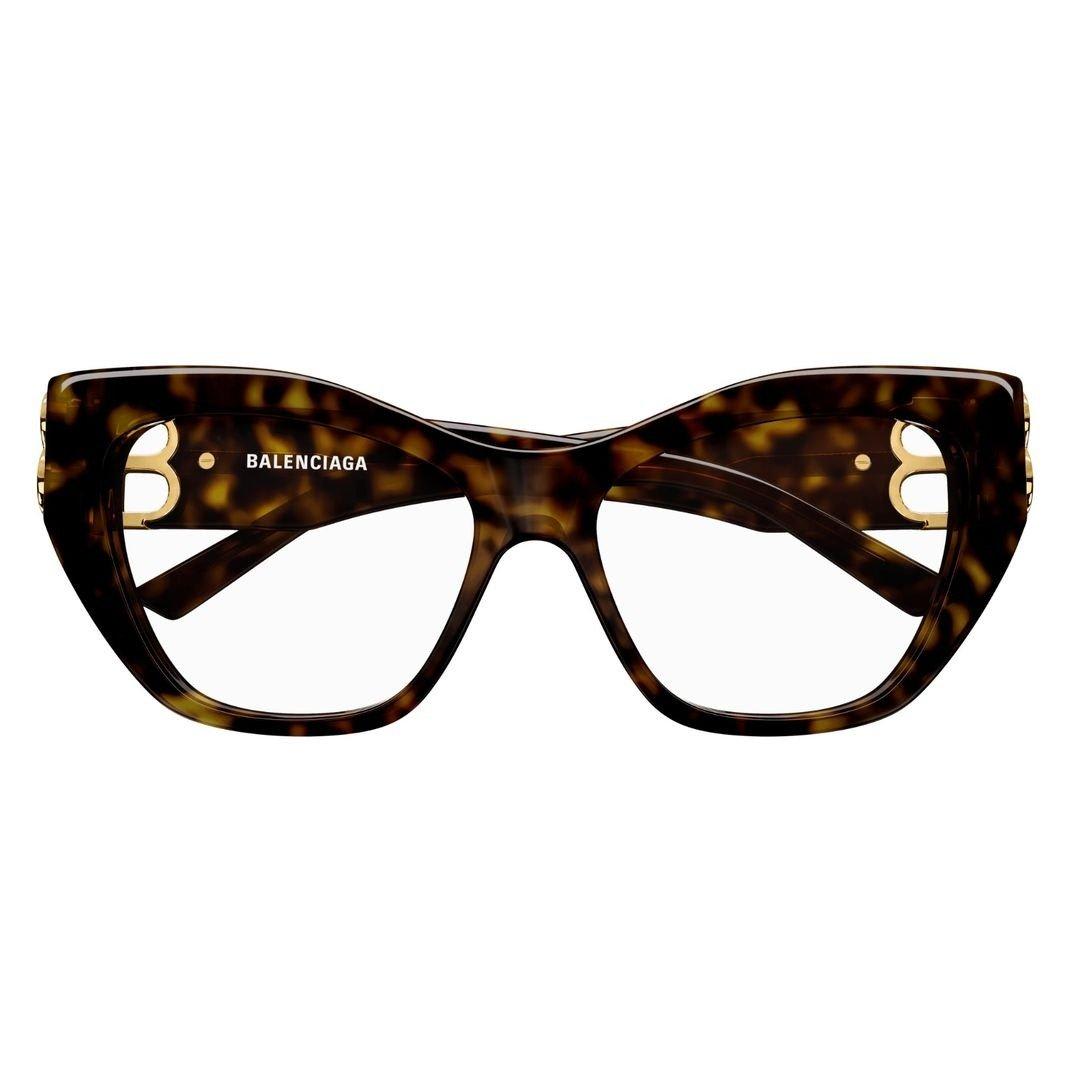 Shop Balenciaga Cat-eye Frame Glasses In 002 Havana Havana Transpa