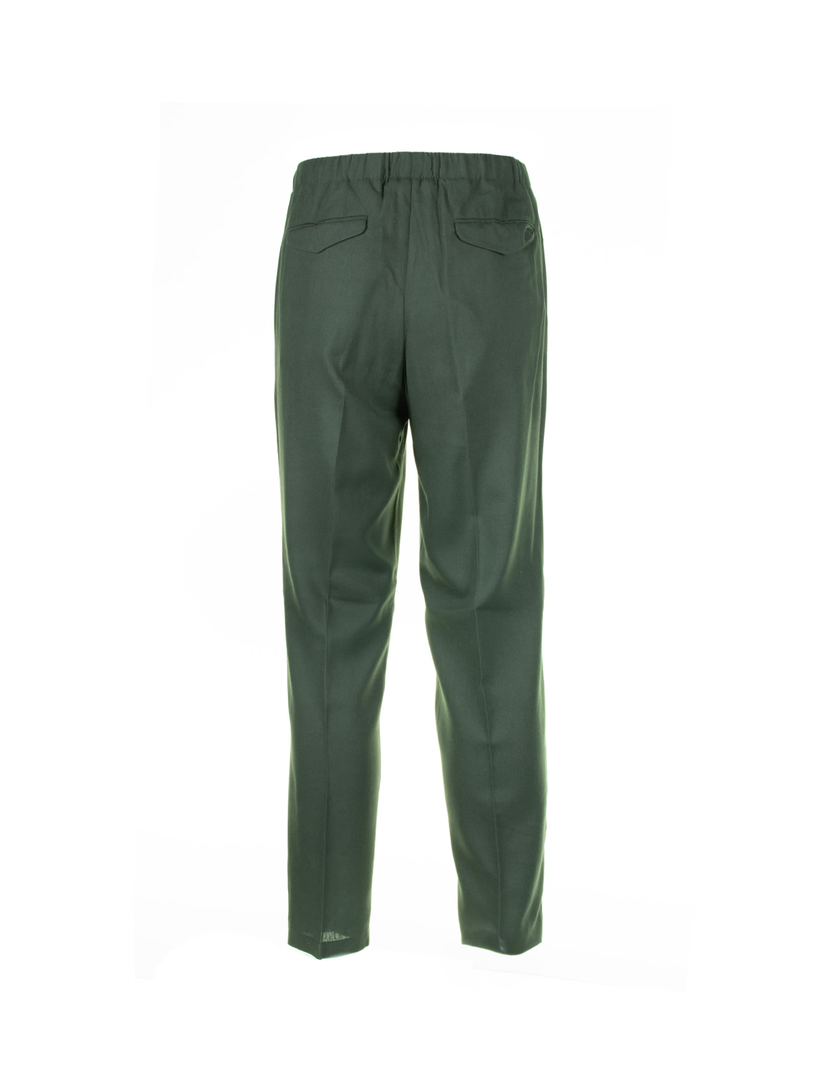 Shop Cruna Green Linen Blend Trousers In Verde