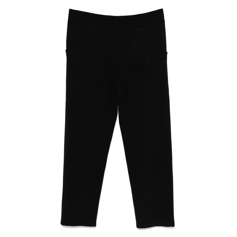 Canali Wool-blend Straight-leg Trousers In Black