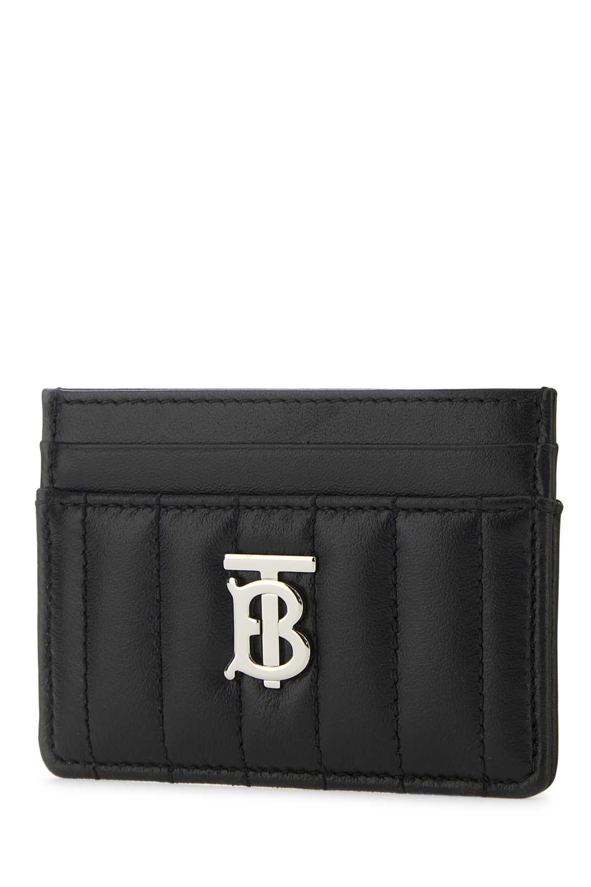Shop Burberry Black Leather Lola Card Holder In Blackpalladio