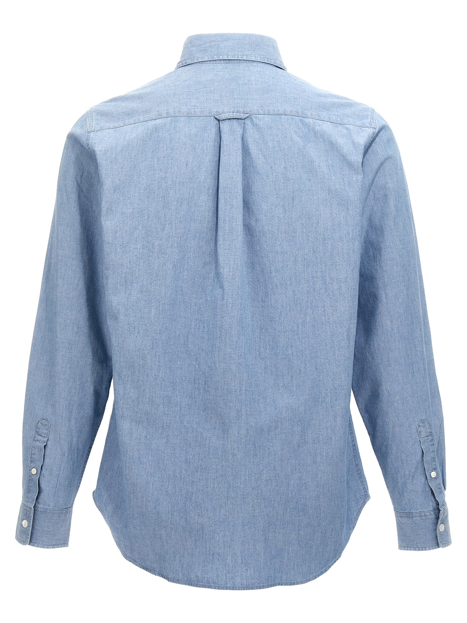 Shop Maison Kitsuné Fox Head Classic Shirt In Light Blue