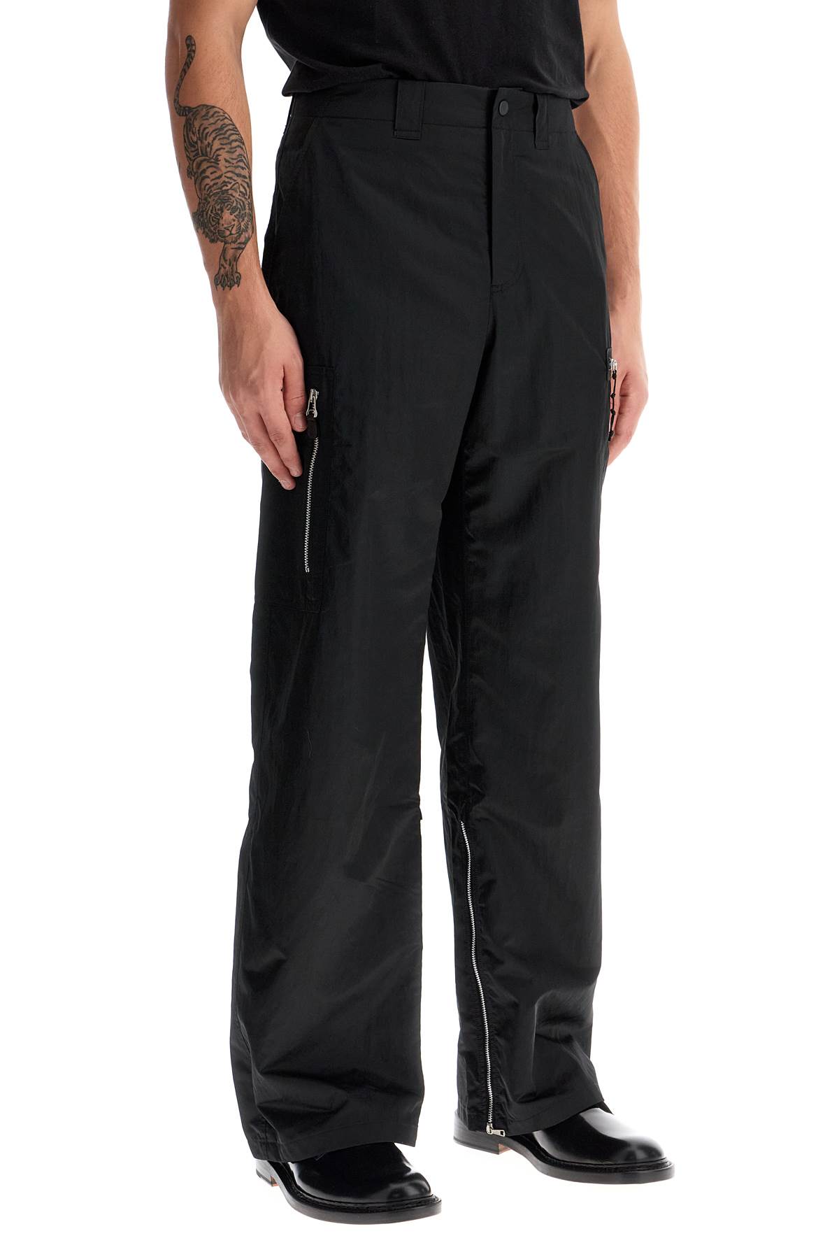 Shop Our Legacy Tactical Cargo Pants In Technical Satin Fabric In Black High Gloss Sateen (black)