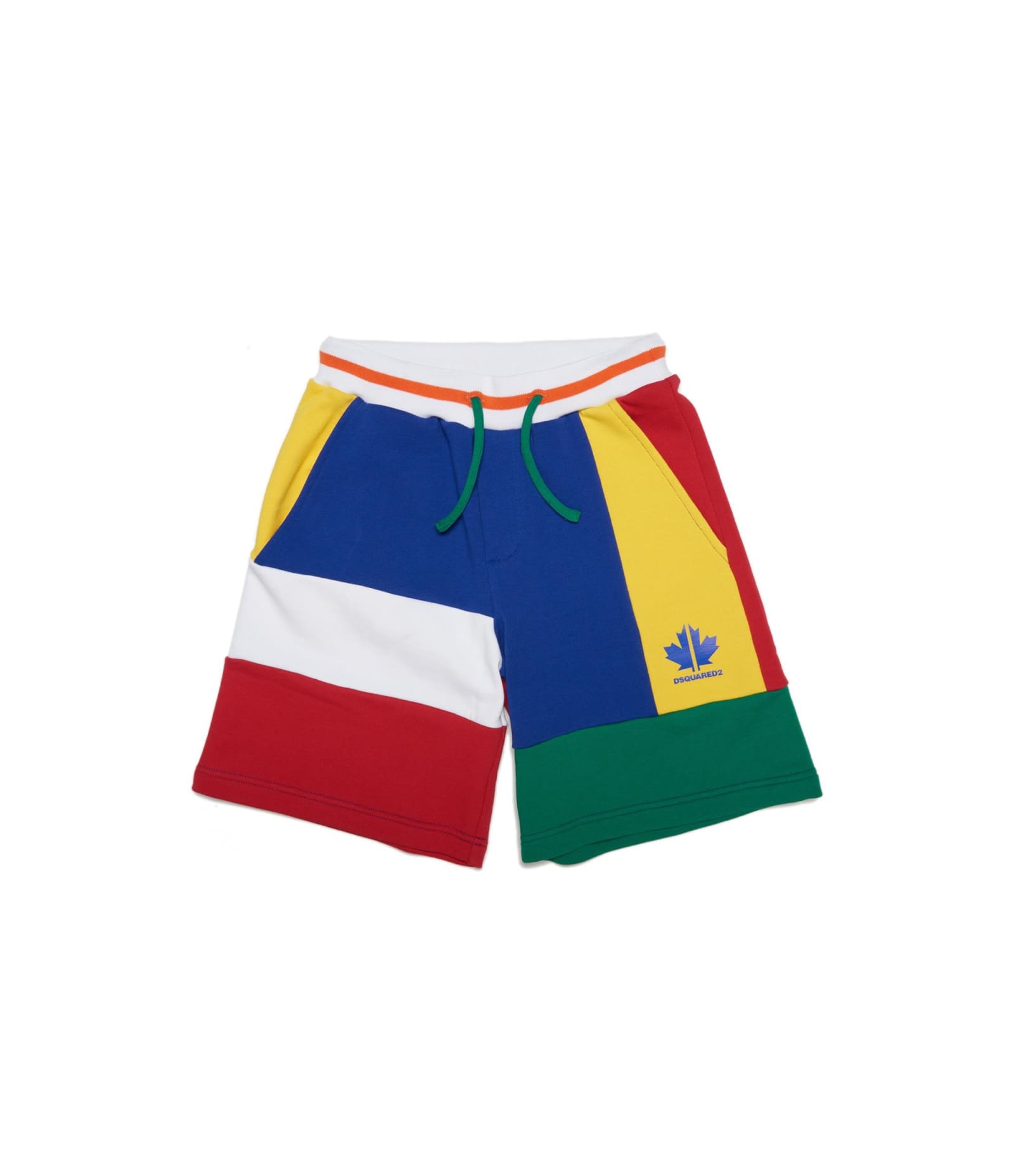 DSQUARED2 SPORTS SHORTS WITH COLOUR-BLOCK DESIGN