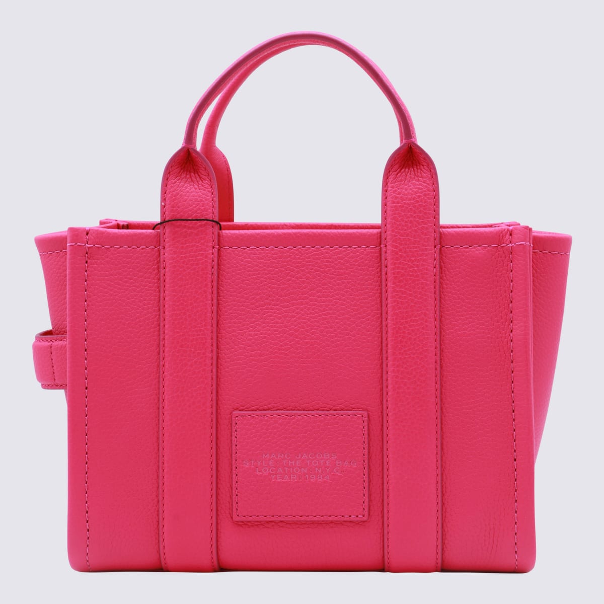 Shop Marc Jacobs Pink Leather The Mini Tote Bag In Hot Pink