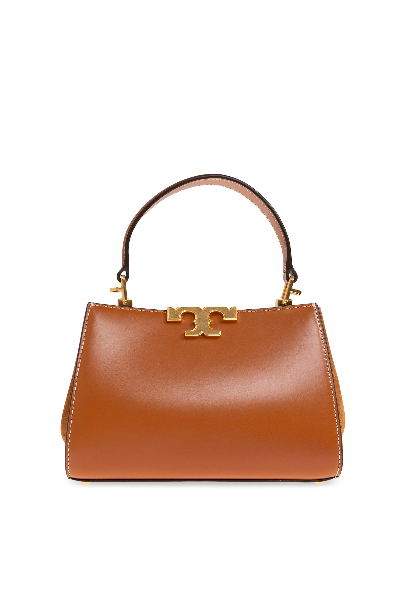 Shop Tory Burch Eleanor Mini Shoulder Bag In Leather Brown