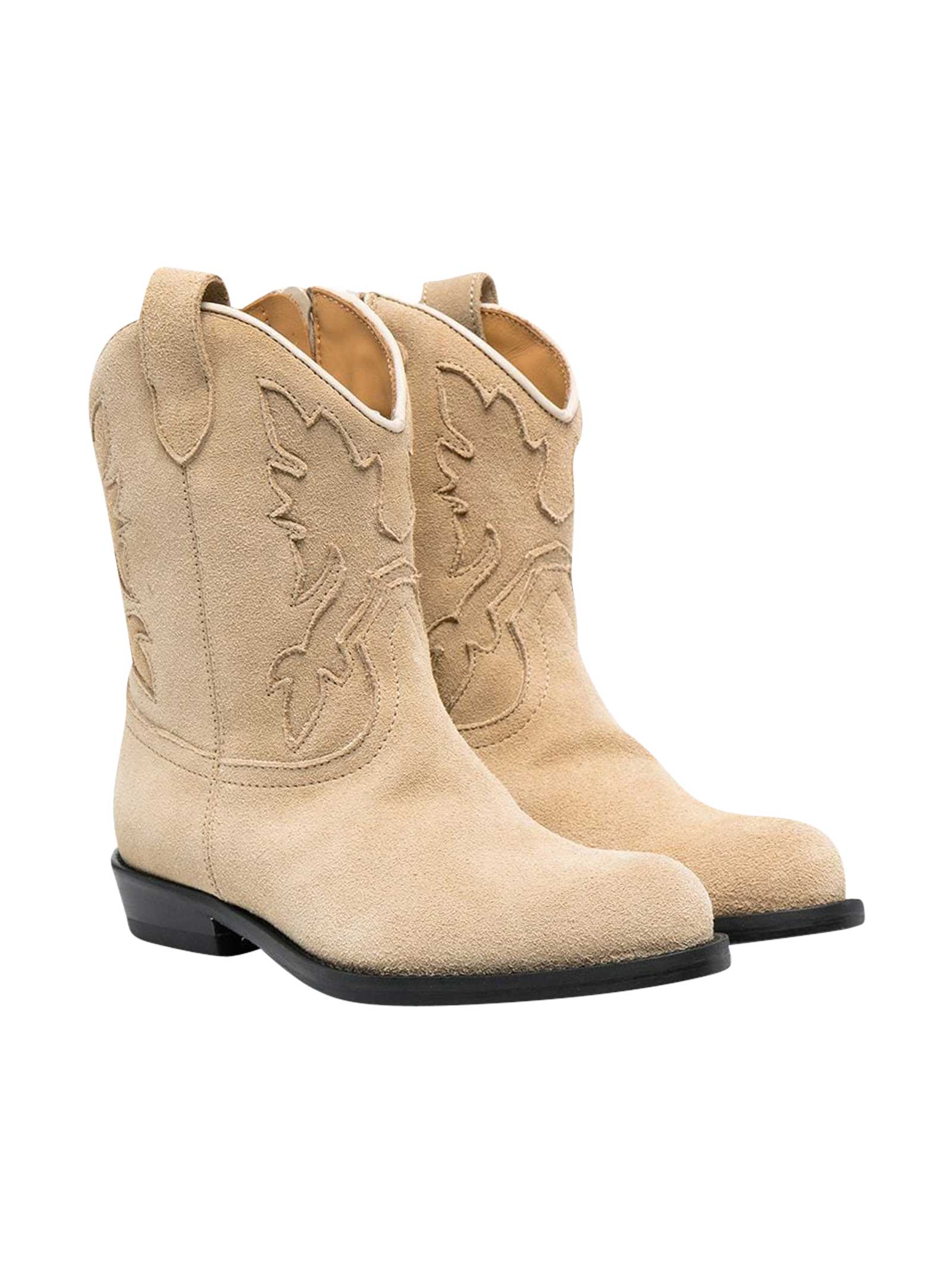 Gallucci Beige Cowboy Boots