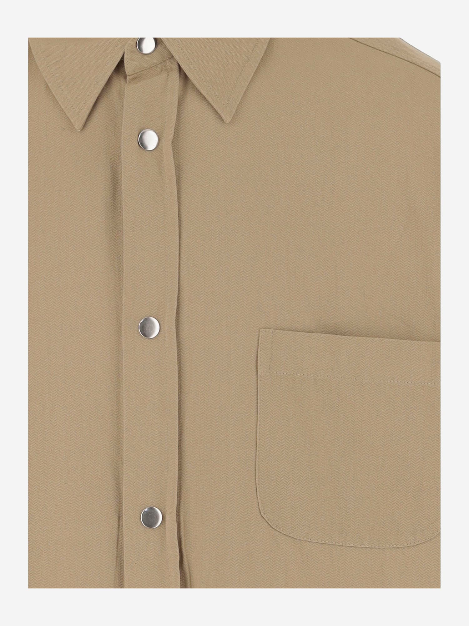 Shop Autry Cotton Logo Shirt In Beige