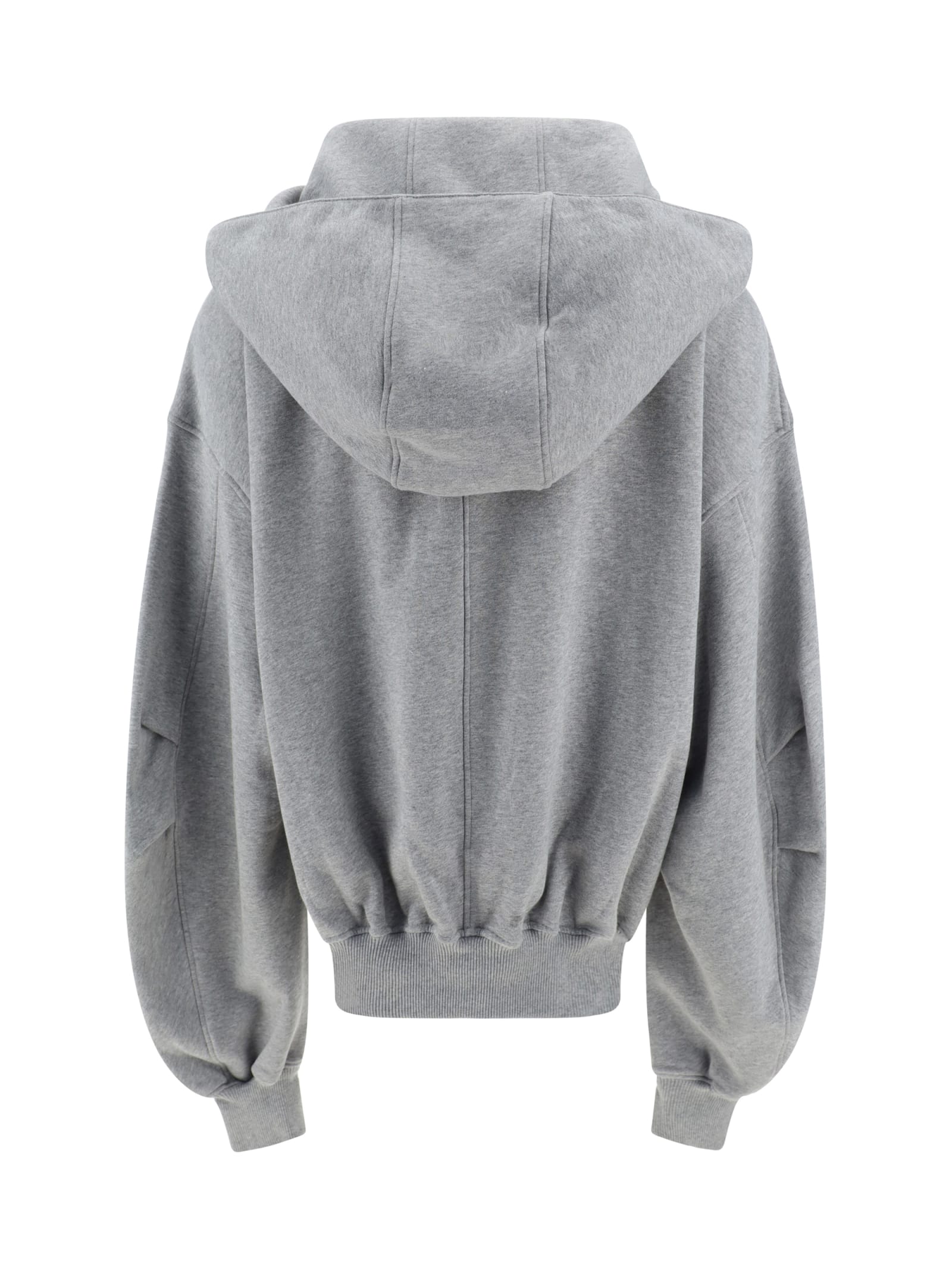 Shop Attico Hoodie In Melange Grey