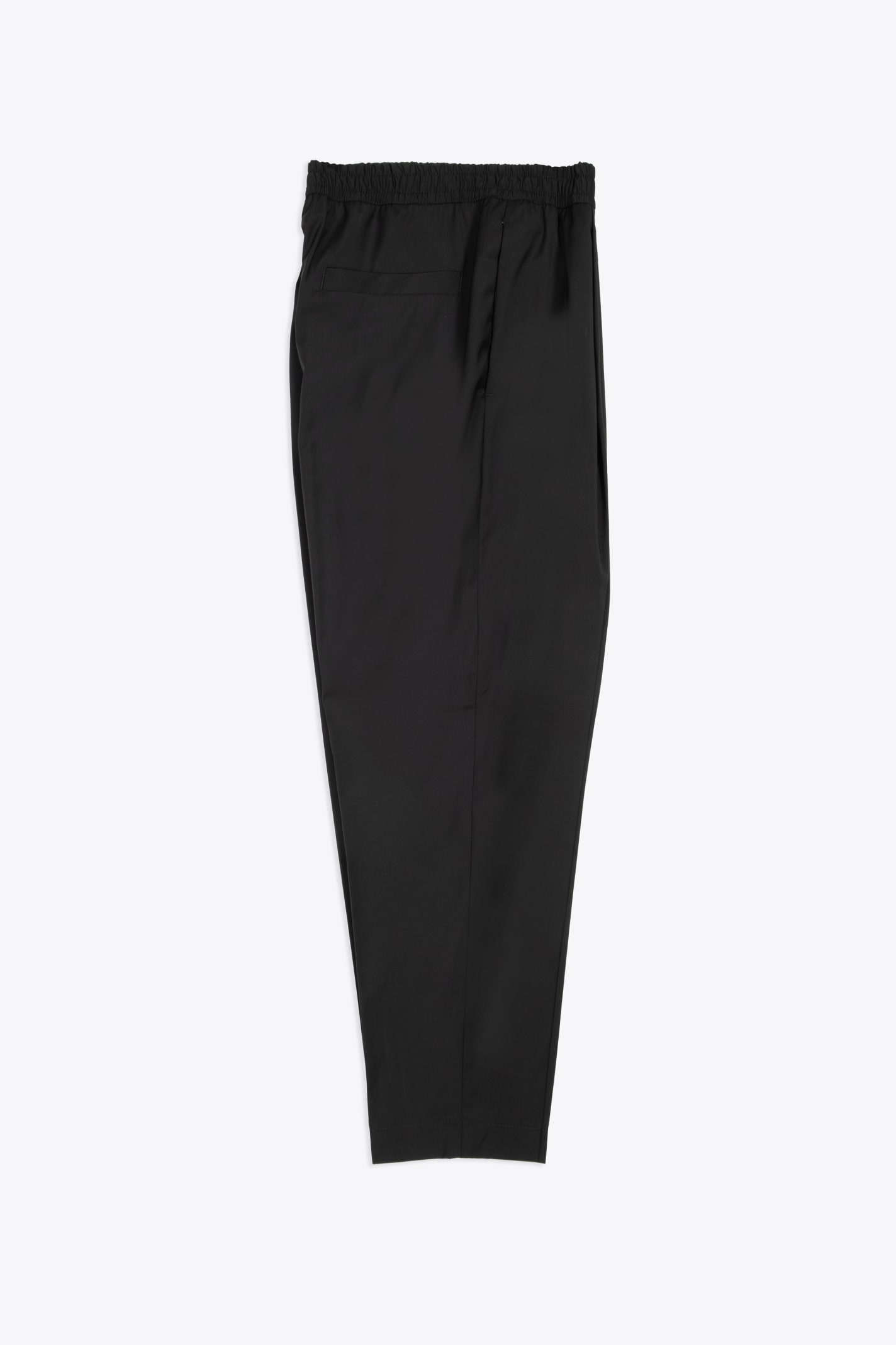 Shop Briglia 1949 Pantalone Black Wool Tailored Pant With Elastic Waistband - Savoys In Nero