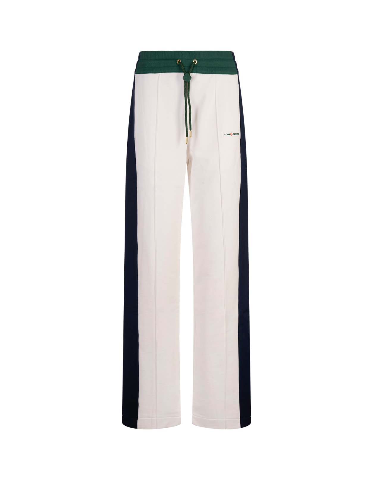 White, Blue And Green Joggers With Logo Patch