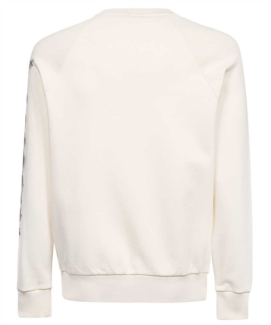 Shop Balmain Logo Detail Cotton Sweatshirt In Beige