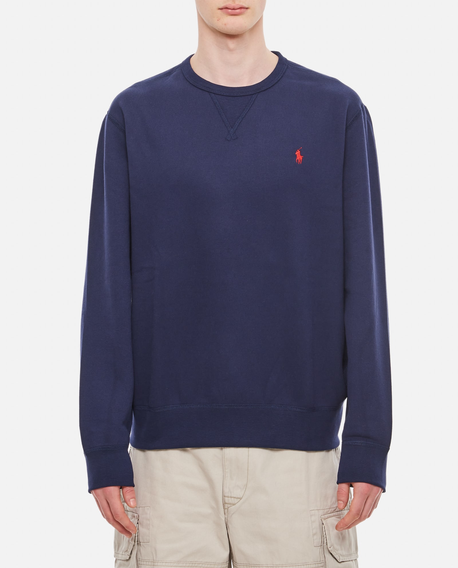 Shop Polo Ralph Lauren Crewneck Knit In Blue