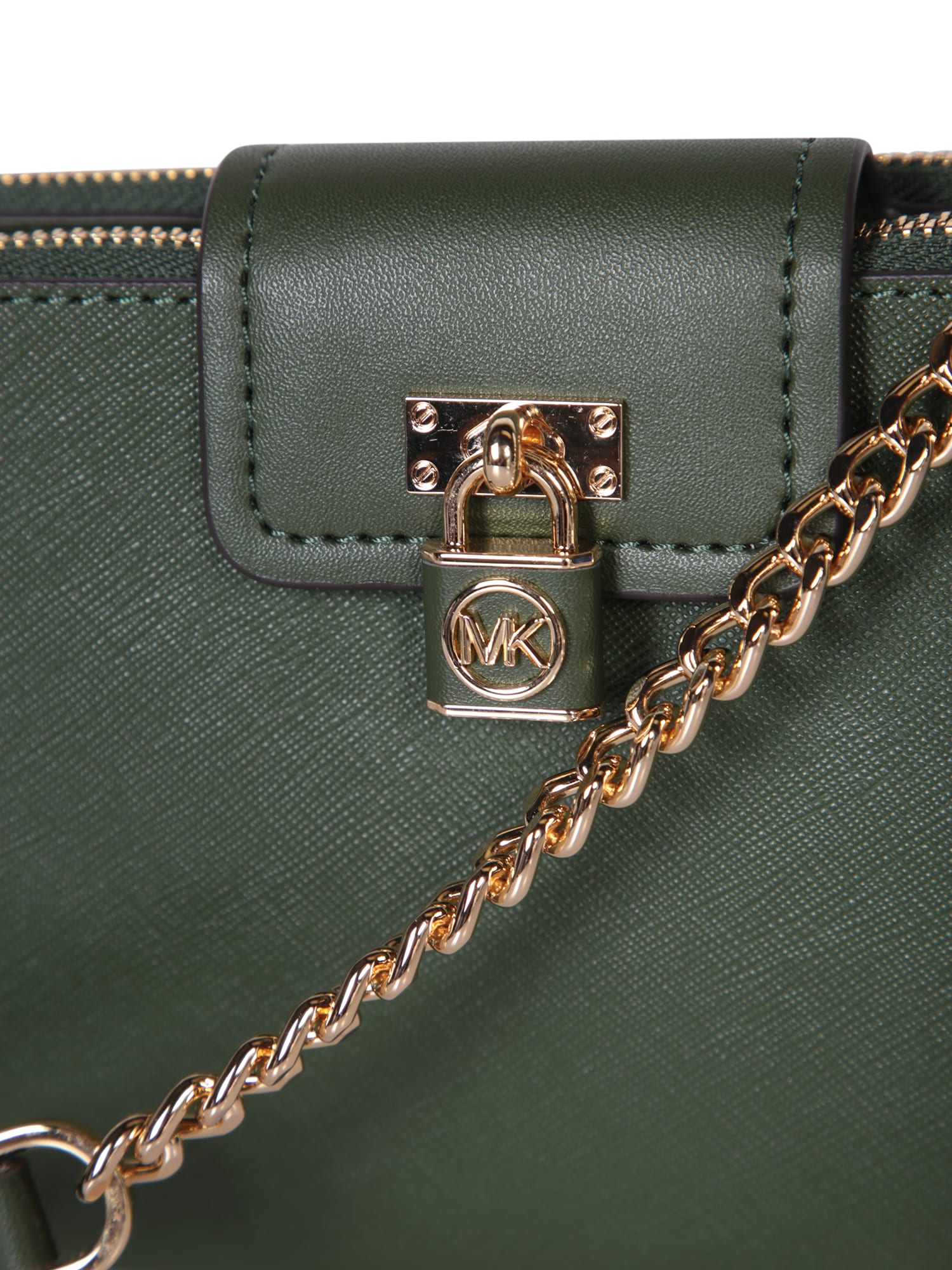 Shop Michael Kors Small Ruby Leather Shoulder Bag In Green