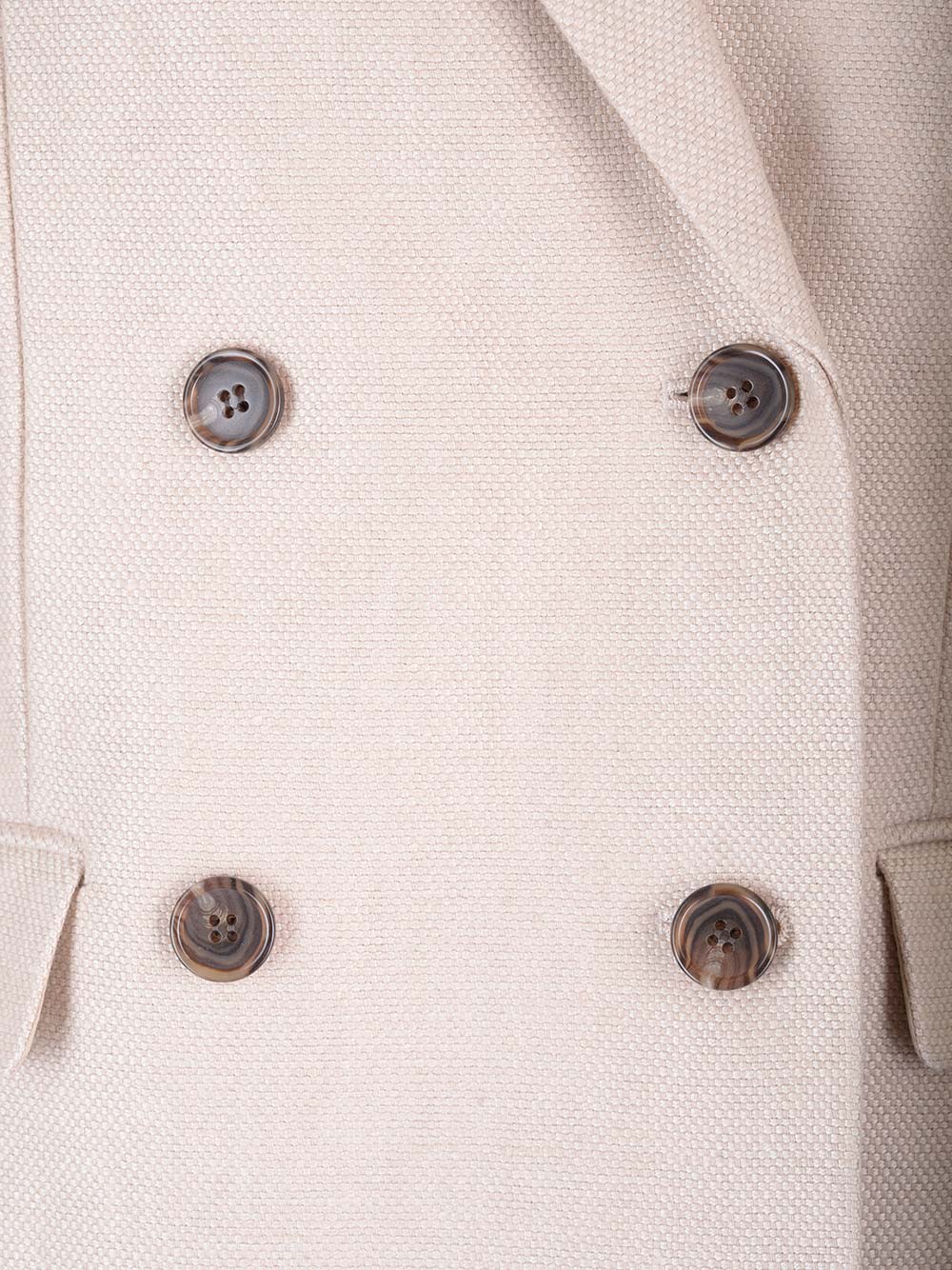 Shop Theory Double-breasted Blazer In Linen Twill In Neutrals