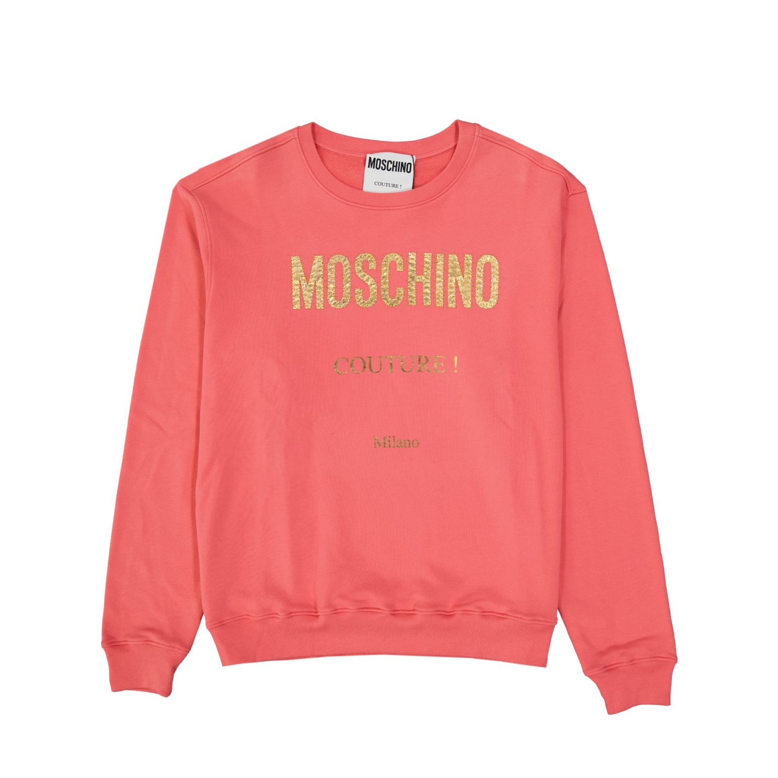 Shop Moschino Couture Cotton Logo Sweatshirt In Pink