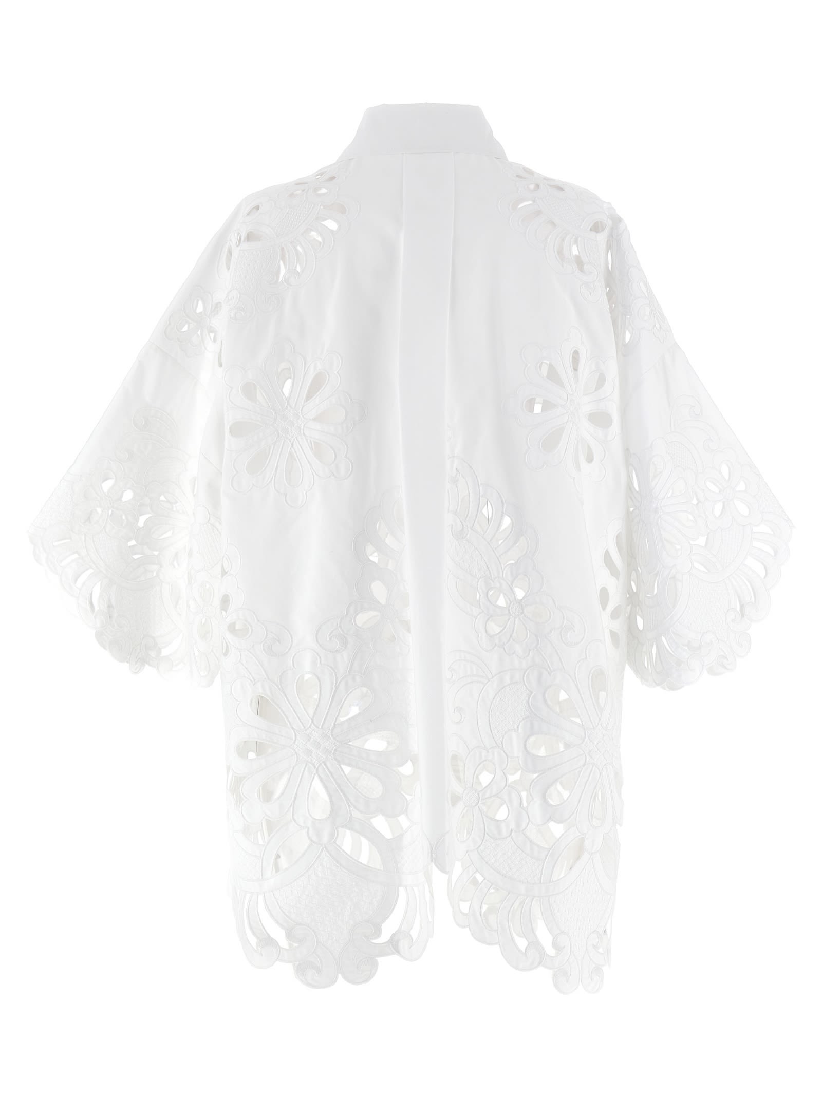 Shop Dolce & Gabbana Cut-out Embroidery Shirt In White