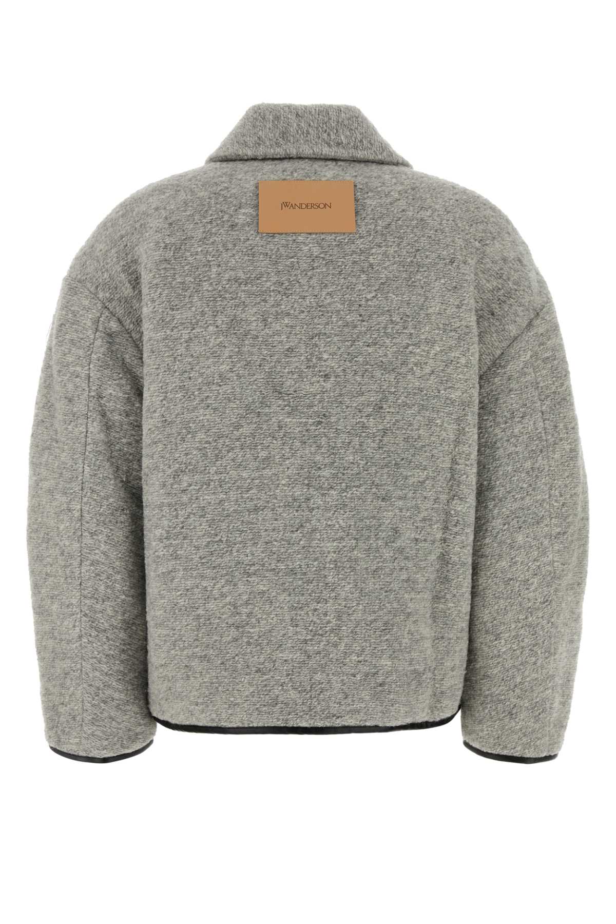 Jw Anderson Contrast Trim Brushed Twill Jacket In Gray