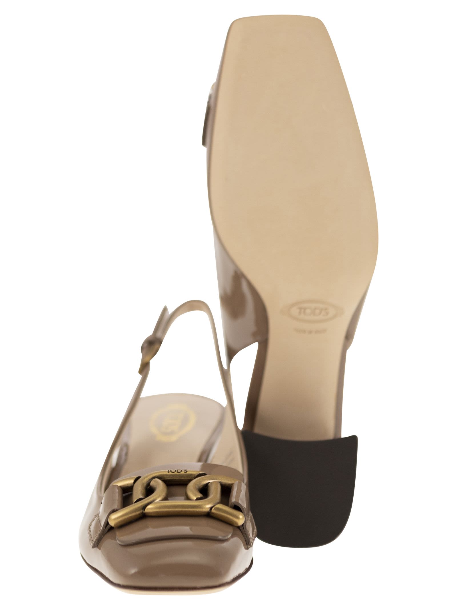 Shop Tod's Décolleté Slingback Kate In Clay