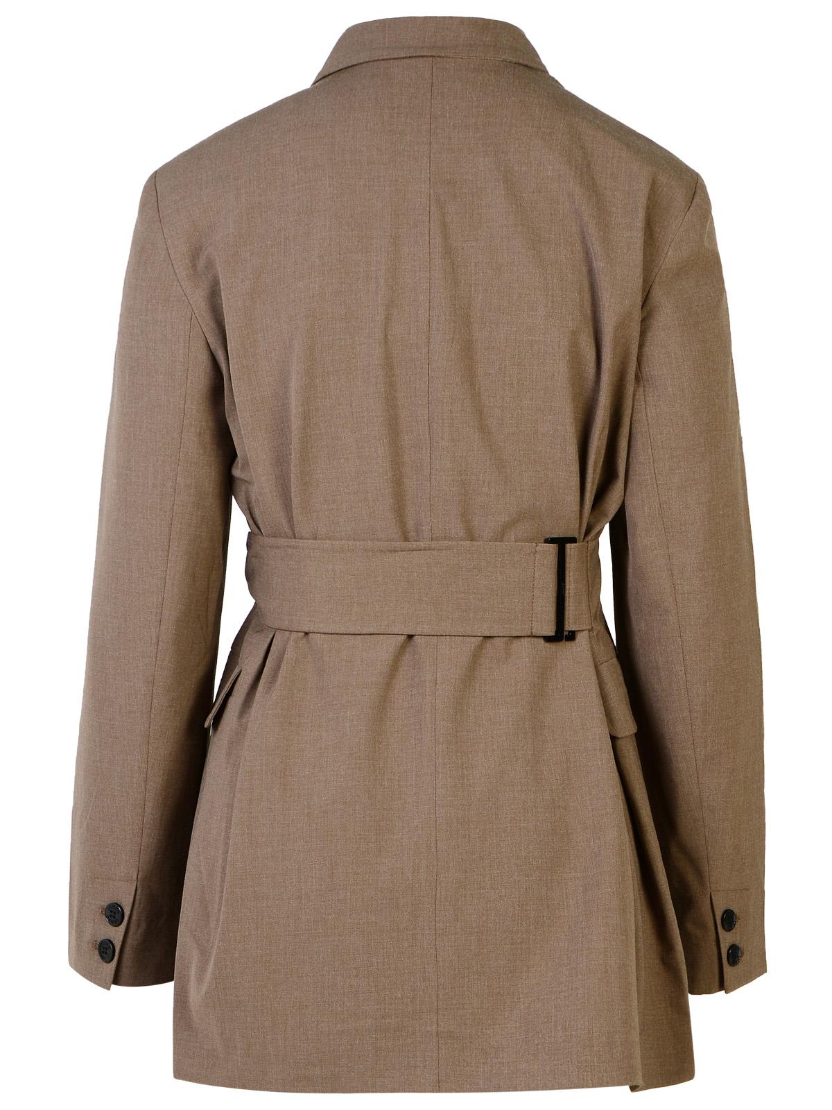 Ganni Self-portrait Sweater With Lace In Shitake