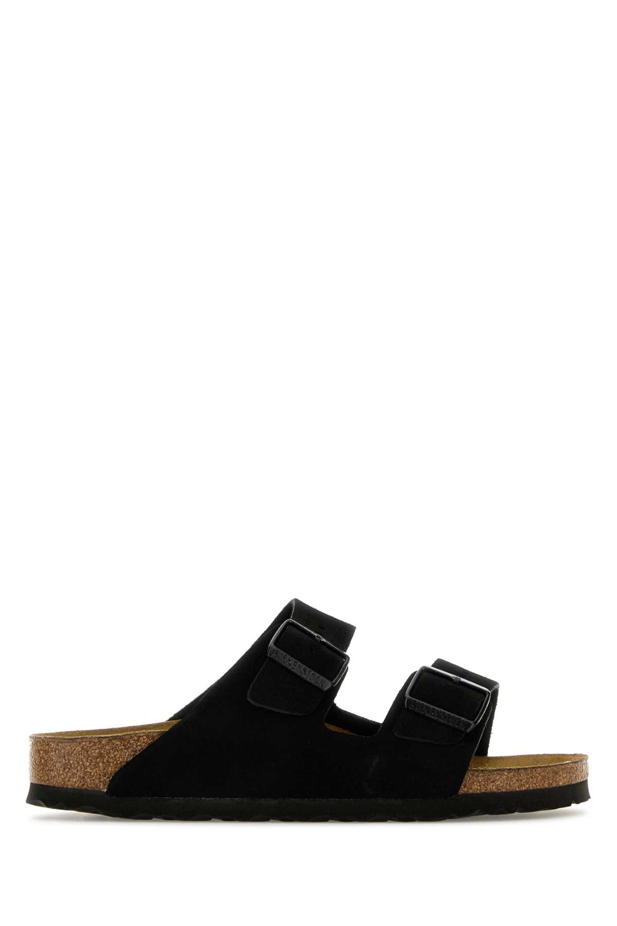 Birkenstock Arizona Double-strap Leather Slides In Black
