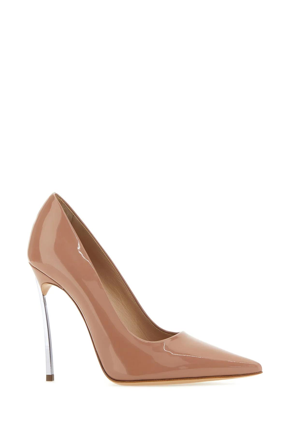 Shop Casadei Antiqued Pink Leather Blade Tiffany Pumps