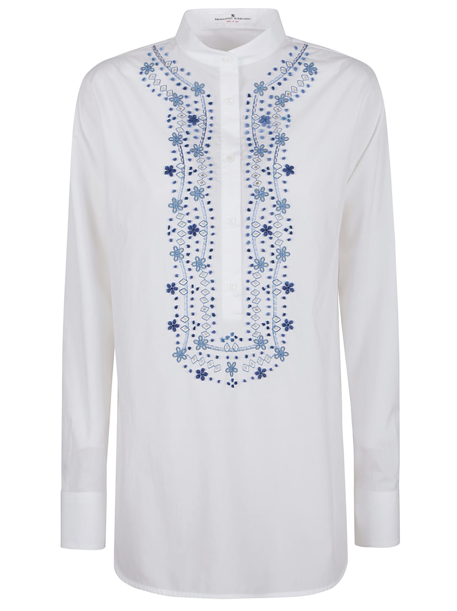 Ermanno Scervino Shirt With Embroidery In Bright White