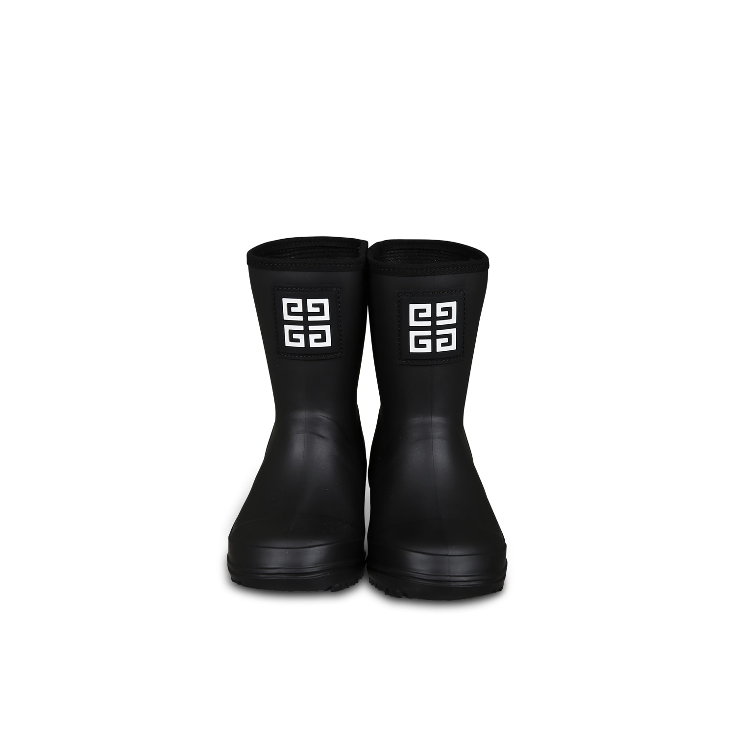 Shop Givenchy Black Rain Boots For Girl With 4g Motif