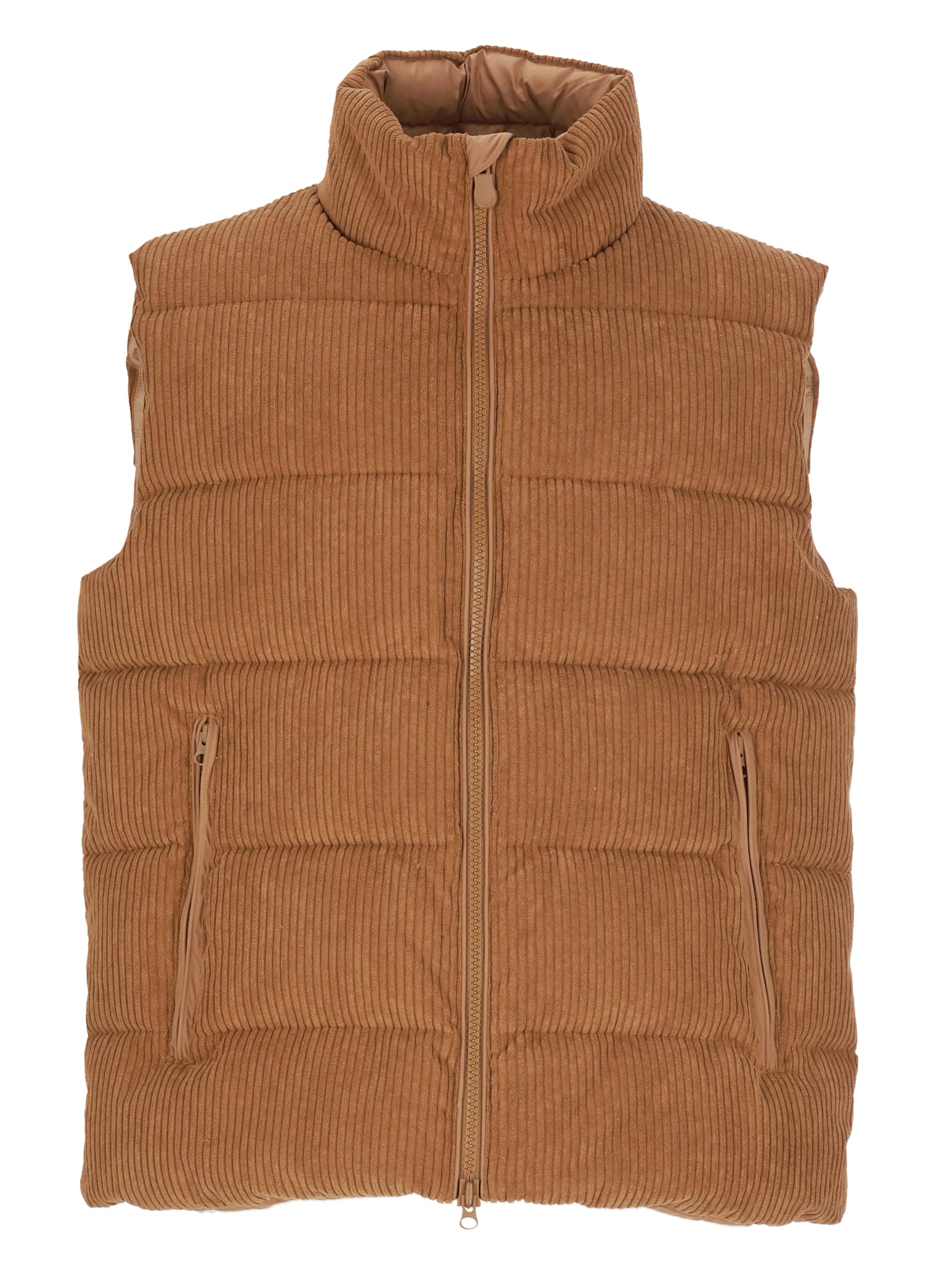 Save The Duck Euryops Sleeveless Jacket In Brown