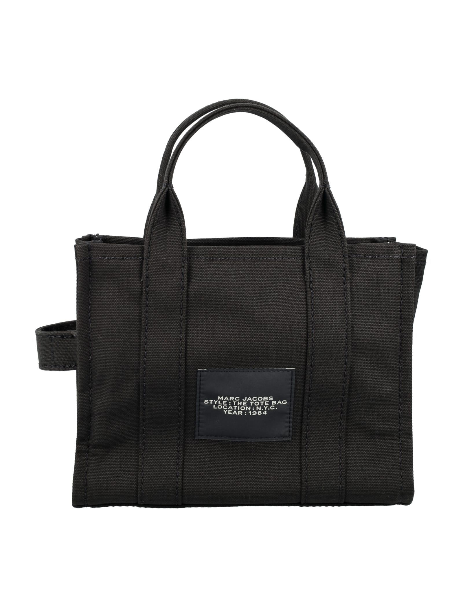 Marc Jacobs Small Canvas Logo Tote Bag In Black