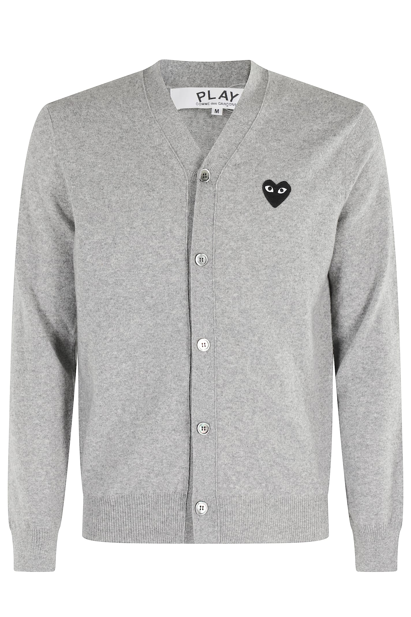 Comme Des Garçons Play Sweater Gold Emblem Black Heart In Gray